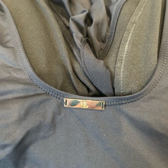 Lauren Ralph Lauren Women’s Underwire Ruffled One Piece Swimsuit Size 10 Black - Picture 5 of 10